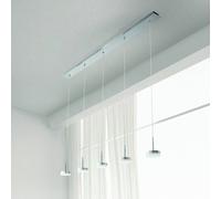 Fabas Luce Lampada a sospensione a LED Dunk, alluminio, a 5 luci, 3.000 K, metallo Fabas Luce