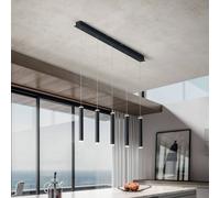 Fabas Luce Lampada a sospensione a LED Prado, nera, a 5 luci, lineare, dimmerabile Fabas Luce