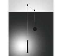 PRADO LAMPADARIO A SOSPENSIONE NERO 1 LUCE C/DECENTRAMENTO A LED 3000K - 6,5W - 720 lm DIMMERABILE