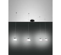 Fabas Luce Lampada a sospensione in metallo a 4 luci a LED con diffusore in vetr [EEK: E]