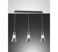 Fabas Luce Lampada a sospensione moderna a 3 luci struttura in metallo e paralum