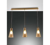 Fabas Luce Lampada a sospensione moderna a 3 luci struttura in metallo e paralum
