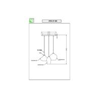 Fabas Luce Lampada a sospensione Olbia 3725-47-363 – 3 luci Ø 50 cm E27 Ambra Azz.Champagne