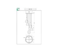 Lampadario a sospensione Lila a Led in metallo e vetro borosilicato 3481-49-362 Fabas Luce - 3481-49-362