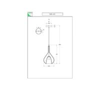 Fabas Luce Lampada a sospensione viola, azzurro, a 1 luce, vetro Fabas Luce