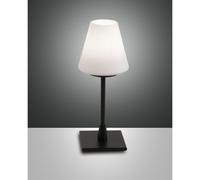 Fabas Luce Lampada da comodino con struttura in metallo paralume in vetro in sti