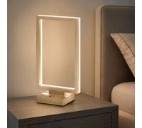 Fabas Luce Lampada da comodino LED moderna con cornice rettangolare in metallo B