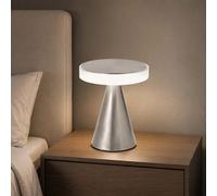 Fabas Luce Lampada da comodino LED moderna dimmerabile in metallo Neutra Nichel