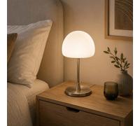 Fabas Luce Lampada da comodino moderna in metallo con diffusore in vetro Gaia Ni