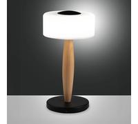 Fabas Luce Lampada da tavolo LED Elea, nero, altezza 29 cm, vetro, legno Fabas Luce