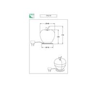 Fabas Luce Lampada da tavolo LED Wendy, bianco/cromo, a forma di mela, in vetro, Fabas Luce