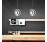 Fabas Luce Lampada LED a sospensione Ariel, a 1 luce, Ø 25 cm, vetro, dimmer, CCT Fabas Luce