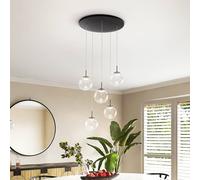 Fabas Luce Lampada LED a sospensione Ariel, a 5 luci, rotonda, dimmer graduale, CCT Fabas Luce