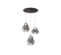 Fabas Luce Lampada LED a sospensione Deva, a 3 luci, Ø 50 cm, grigio, CCT, dimmerabile Fabas Luce