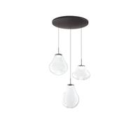 Fabas Luce Lampada LED a sospensione Deva, a 3 luci, Ø 50 cm, trasparente, CCT, dimmerabile Fabas Luce
