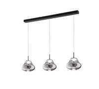Fabas Luce Lampada LED a sospensione Deva, a 3 luci, 115 cm, grigio, CCT, dimmerabile Fabas Luce
