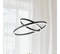 Fabas Luce Lampada LED a sospensione Giotto, 2 luci, nero Fabas Luce