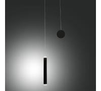 Fabas Luce Lampada a sospensione decentrata Prado nero opaco LED 6,5W dimmerabile - Montaggio con decentramento