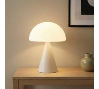 Fabas Luce Lampada LED da tavolo Blip, bianco, vetro, CCT, dimmer touch Fabas Luce