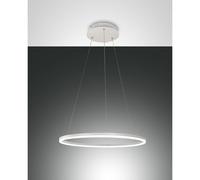 Fabas Luce Lampadario moderno in metallo con diffusore a LED rotondo Giotto Bian