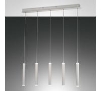 Fabas Luce Lampadario moderno LED con 5 diffusori pendenti a tubo doppia emissio