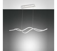Fabas Luce Lampadario moderno lineare a LED con 2 diffusori ondulati Sinuo Bianc