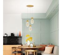 LAPO LAMPADA A SOSPENSIONE COGNAC 3 LUCI TONDA A LED 3000K - 36W - 3900 lm DIMMERABILE