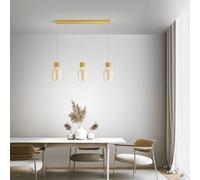 LAPO LAMPADA A SOSPENSIONE COGNAC 3 LUCI LINEARE A LED 3000K - 36W - 3900 lm DIMMERABILE