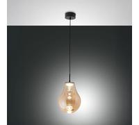 NOA SOSPENSIONE AMBRA 1 LUCE IN VETRO ATTACCO LED CCT 14W - 1510 lm- 2700K - 3000K - 4000K DIMMERABILE