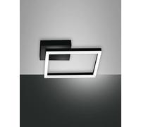 FABAS LUCE Plafoniera Bard Led 22W 1980lm Moderna Luce Calda (3000K) (Nero)