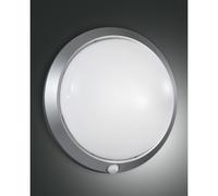 Fabas Luce Applique da esterno Armilla, argento, rilevatore di movimento, Ø 30 cm Fabas Luce
