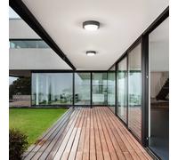 Fabas Luce Plafoniera LED da esterni Owen, grigio scuro, metallo, 23 cm, IP65 Fabas Luce