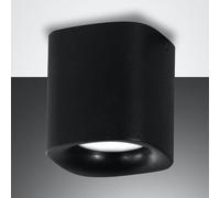 Fabas Luce Plafoniera Smooth, 1 luce, nera, IP44 Fabas Luce
