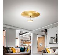 Fabas Luce Plafoniera LED Yuko, oro/nero, metallo, 23 cm, dimmerabile Fabas Luce