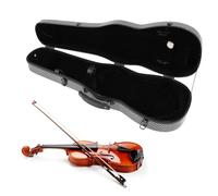 Fabater 4/4 Case di Violino, Custodia Rigida per Violino, Impatto in Fibra di Carbonio Nera Resistere Alla Scatola di Stoccaggio del Violino Morbido Leggero, Incorporato in Igrometro