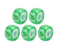 Fabater 5 Pezzi Mahjong Dadi di Direzione del Set Est Sud Ovest Nord Posizione della Sfera Dadi per Giochi da Tavolo Giochi da Bere da casinò da Gioco di Intrattenimento in Plastica (Verde