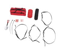 Fabater Accessori per Cingolati RC, Set di Decorazioni per Tetto in Plastica Resistente e Tessuto con Borsa da Viaggio, Tanica di Carburante, Pala e Cinghie, per Veicoli RC WPL MN (BLACK)