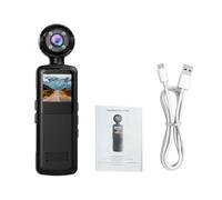 Fabater Action Camera, Videocamera Sportiva WiFi 1080P Full HD, Videocamera Portatile con Grandangolo 140, Obiettivo Ruotabile 180, Luce di Riempimento a LED, Visione Notturna per Ciclismo e Vlogging