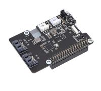 Fabater Adattatore PCIe a 2 CH, Adattatore per Scheda di Espansione Interna con 2 Cavi per Rasp Pi 5, 3.0, Doppi Indicatori LED Integrati Ed EEPROM, HAT + Standard