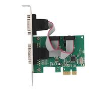 Fabater Adattatore Scheda a PCI Express a 2 Porte, Compatibile PCI Express 1.0a 25G S Full Duplex con 2 Porte DB9 e Buffer FIFO da 256 Byte per Apparecchiature Bancarie e Al Dettaglio