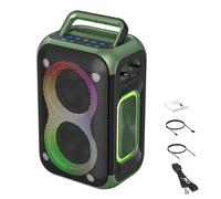Fabater Altoparlante Portatile Ad Alta Potenza con Luci RGB Altoparlanti BT Wireless da 60 W per Casa/esterno, Batteria a Lunga Durata e Suono Ad Alta fedeltà, per Appassionati di Musica e (GREEN)