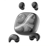 Fabater Auricolari Wireless Bluetooth, 2 Paia di Tappi per le Orecchie Ideali per Chi Dorme su un Fianco, Microfono con Cancellazione Attiva del Rumore, vestibilità Comoda (BLACK)