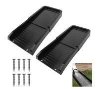 Fabater Blocco Paraspruzzi per Grondaia, Confezione da 2 Estensioni per Grondaia con Chiodi a Terra, Paraspruzzi Drenaggio dell'Acqua Piovana per Proteggere Le Fondamenta della Casa