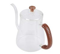 Fabater Bollitore a Collo di Cigno in Vetro Borosilicato da 600 Ml, Bollitore per caffè con Impugnatura Ergonomica, per tè Antideflagrante per Versamento Preciso, Gocciolatore per caffè Resistente