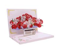 Fabater Card 3d -pop -pop up up Bouquet con un Messaggio Vocale per il Compleanno della Festa della Mamma Giubileo