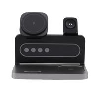 Fabater Caricatore Wireless Magnetico con Orologio, 4 in 1 Banchi Telefonici della Stazione di Ricarica Rapida, Luce Notturna per Guardare le Videochiamate, ABS Composito ()