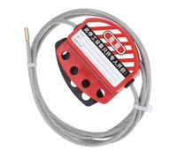 Fabater Catenaccio Regolabile in Acciaio Inossidabile 4mm per Blocco | Maniglia autobloccante, controllo di sicurezza multiutente, tagout di blocco industriale, corpo in PC in nylon, cavo