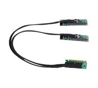 Fabater Cavo PCIe 4.0 a SFF8654, Adattatore Biforcazione Larghezza di Banda 256 Gbps Cavo Prolunga PCIe 4.0 X16, Splitter .0 SFF8654 con Doppio Supporto per Schede Madri di Computer