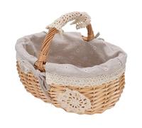 Fabater Cestino Picnic Vocante con Fodera Rimovibile con Grande capacità Intrecciata a Mano per Riunioni di Famiglia Cestino di Vimini con Manico per la Festa della Mamma (margherita)