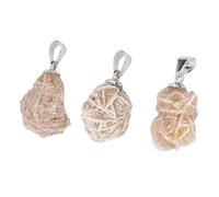 Fabater Ciondolo per Collana in Pietra Rosa del Deserto da 3 Pezzi per Creazione di Gioielli, Decorazione Multiuso in Pietra Naturale, Simbolo di Forza e Regalo d'amore